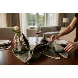 Set of 5 Cloth Napkins – Reusable Dining Napkins